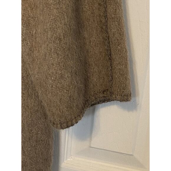 Andean Wool Alpaca Wrap Coat Large Pockets Peru Cowl Neck Cross Body Closure - Picture 12 of 14